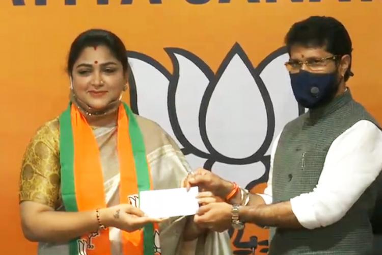 Khushboo quits Congress and joined BJP