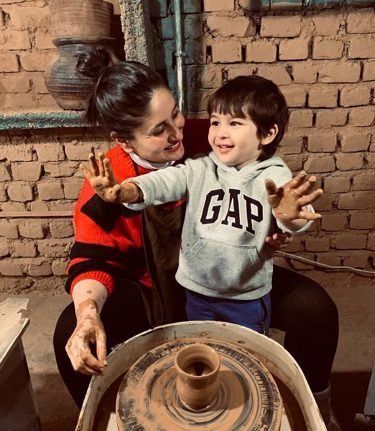 Kareena, Taimur, get their hands dirty