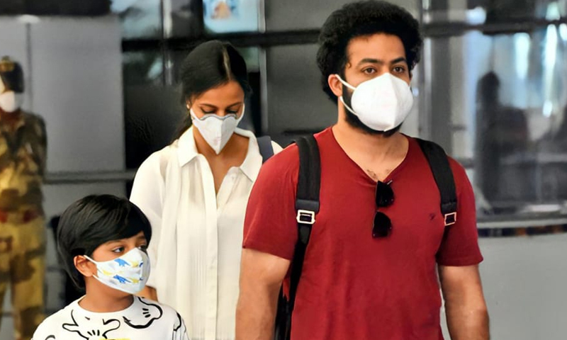 NTR is back from the vacation; Family snapped at Airport