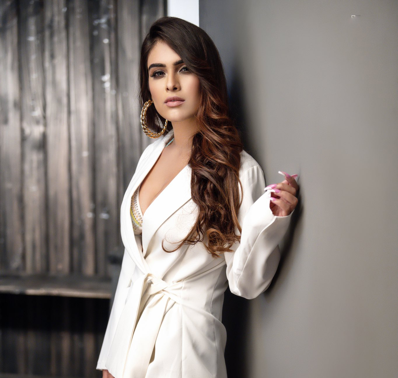 Neha Malik White Dress Pics