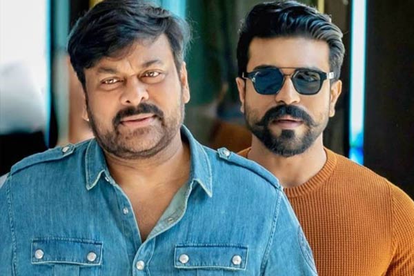 Chiranjeevi, Ram Charan in a song shoot