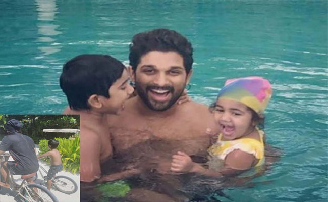 Allu Arjun Enjoys A Vacation With His Wife And Children