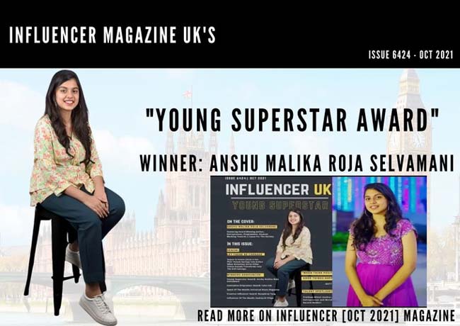 Roja’s daughter Anshu features in the popular UK magazine