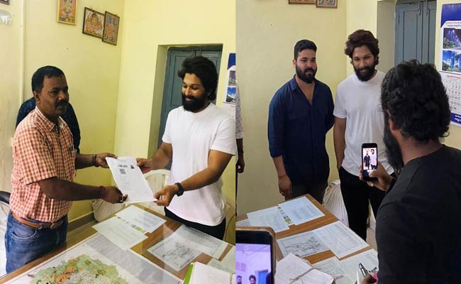 Why did Allu Arjun visit MRO office?