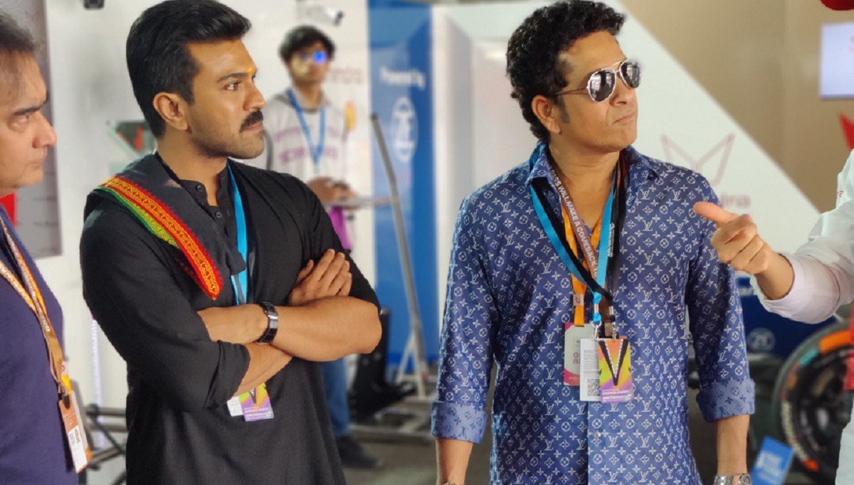 Ram Charan And Sachin Attended The Mahindra Racing Event